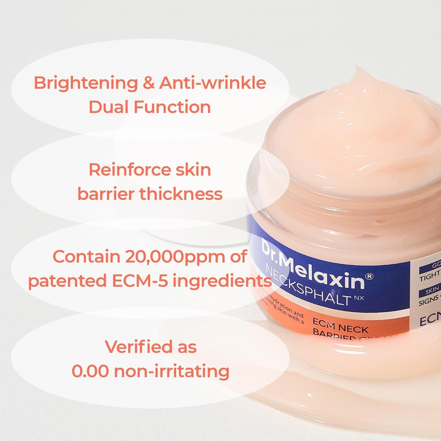Dr.Melaxin Neck Firming Cream – Tightening & Lifting for Sagging Neck, Turkey Neck & Crepey Skin, Necksphalt ECM Barrier Anti-Aging Neck Cream for Wrinkles, Korean Skincare, 1.69 fl oz (50ml)