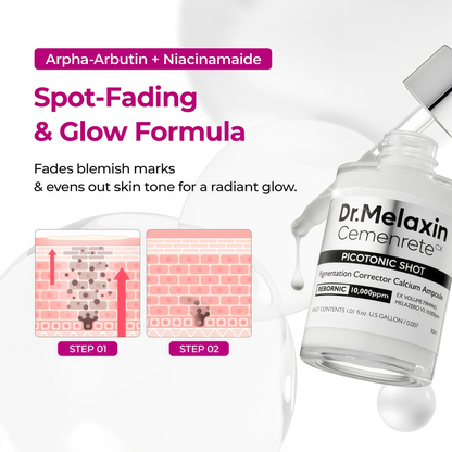 Dr.Melaxin 4-Piece Skincare Set – Peel Shot Rice Ampoule Duo (White + Black) & Lumi Firm Lift Care Duo, Exfoliating, Brightening & Firming Kit for Smooth, Lifted & Radiant Skin