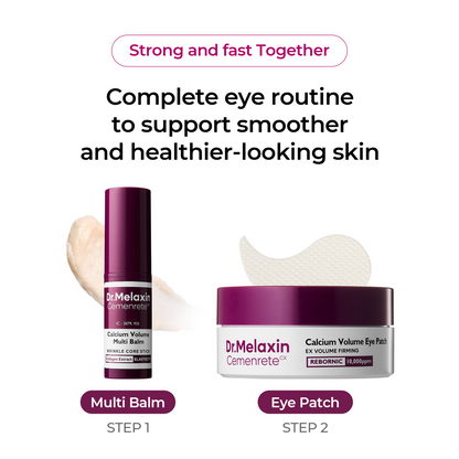 Dr. Melaxin Cemenrete Ultimate Calcium Eye Care Set – Multi Balm, Calcium Eye Patches & Complete Eye Care Line for Firming, Brightening & Anti-Aging Under-Eye Treatment